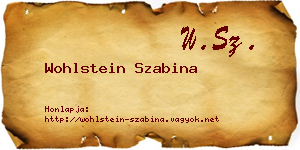 Wohlstein Szabina névjegykártya